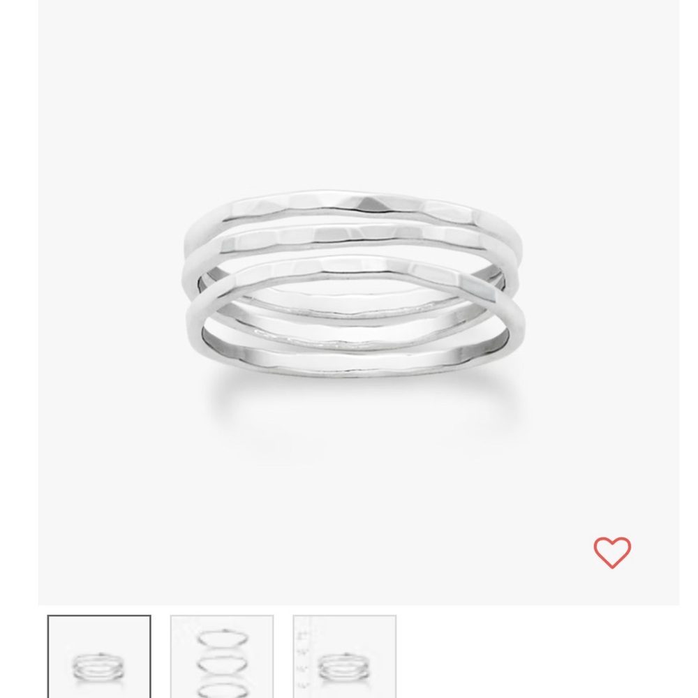 James Avery Silver Hammered Ring Trio